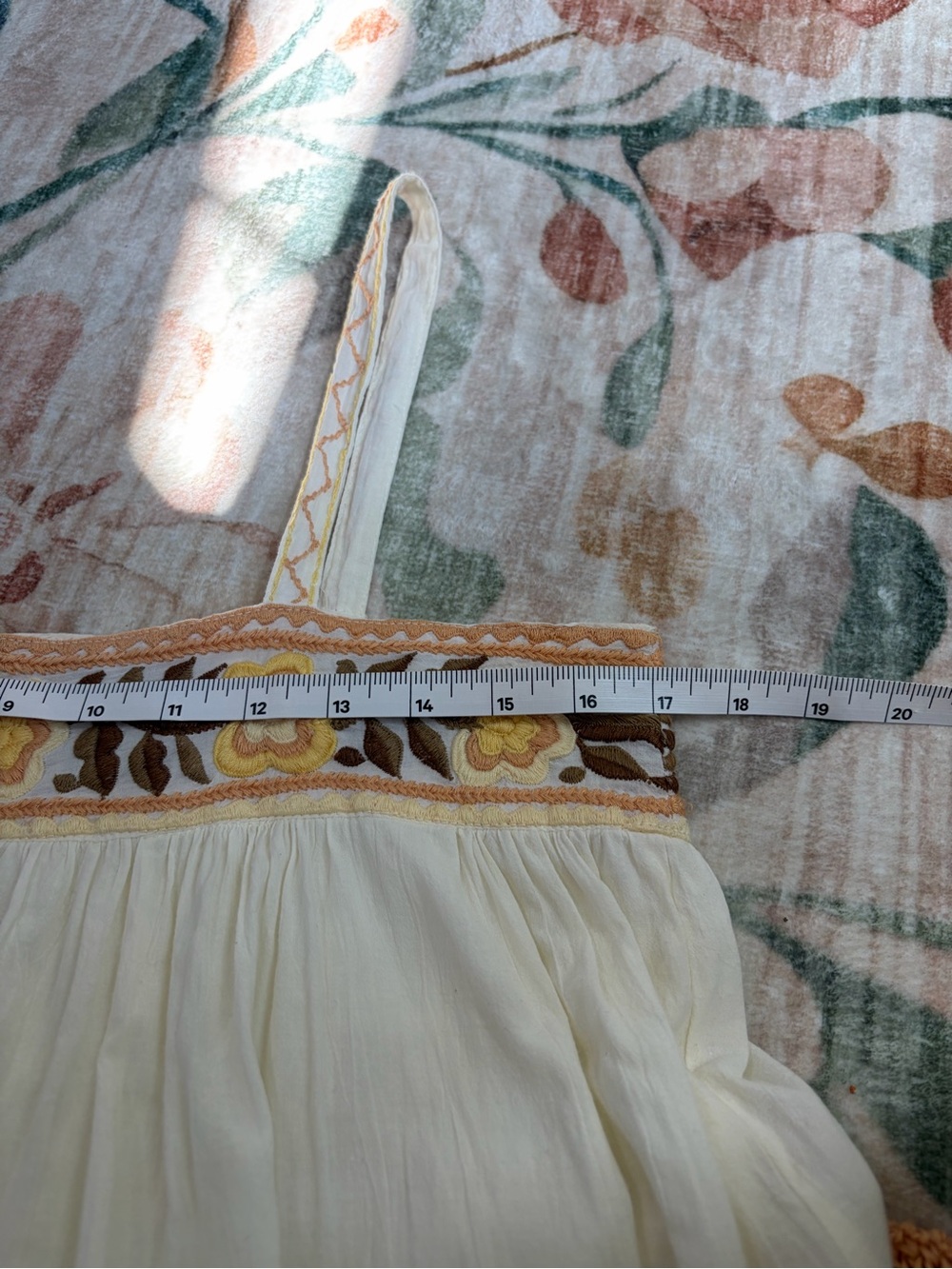 Chasing Unicorns RARE Cream Maxi Dress with Yellow Embroidery - Picture 13 of 15